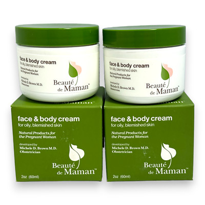 Beaute De Maman Face & Body Cream For Oily, Blemished Skin 2oz/60ml LOT OF 2