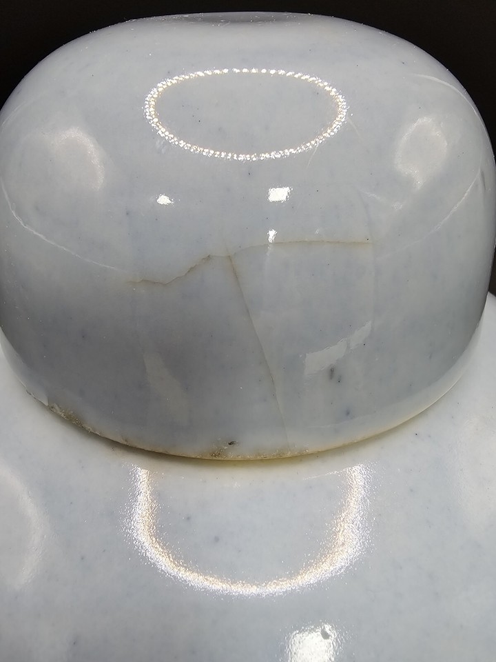 Antique Chinese Qing Dynasty Kangxi Double Circle Marking Light Blue