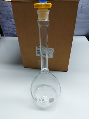 Kimble 28014P-500 Borosilicate Glass 500mL, +/- 0.20mL Tolerance, Round with Fla