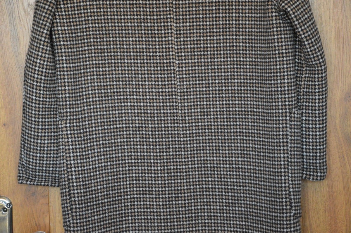 MASSIMO DUTTI HANDMADE OVERSIZE WOOL CHECK TARTAN COAT 6441