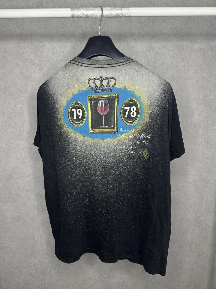 Minute Mirth Skull Men’s Black T Shirt Tee Front Back Print Size Large - Image 2 of 4