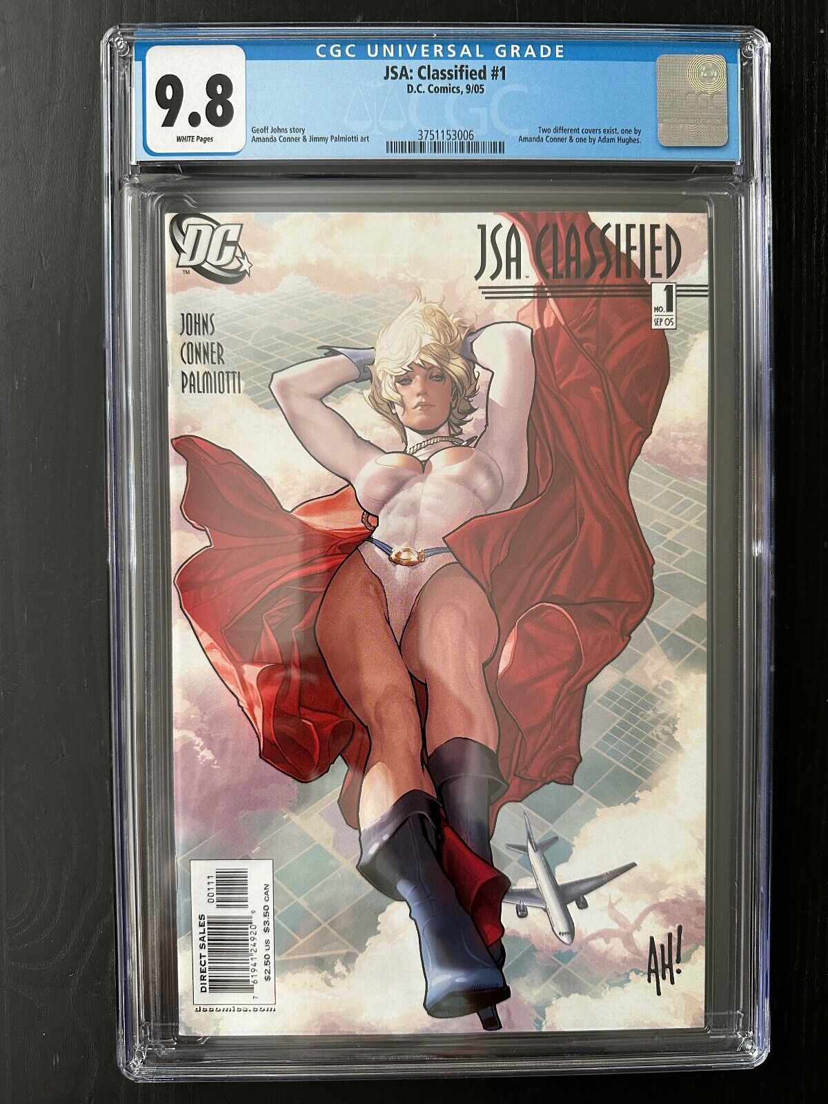 JSA Classified #1 CGC 9.8/Adam Hughes cover, white pages