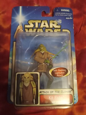 STAR WARS KIT FISTO Jedi Master Attack Of The Clones HASBRO 2002 NEW in Box