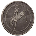 1 oz Silver Cowboy Round w/ Buffalo Privy - Antiqued .9999 Silver Round #A638