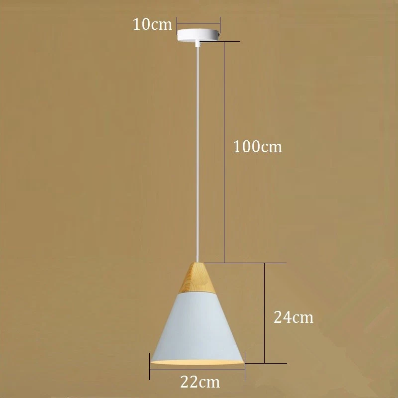 3X Kitchen Pendant Light Wood Lamp Living Room Ceiling Light White Chandeliers - Image 2 of 4