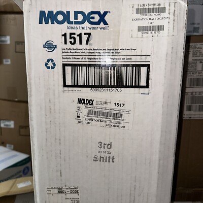 Moldex 1517 Low Profile, Case Of 160 Healthcare Face Covers USA Made 1500 Series