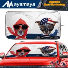 Car Windshield Sun Shade Front Visor Foldable Dogs Shield UV Block Cover Cartoon