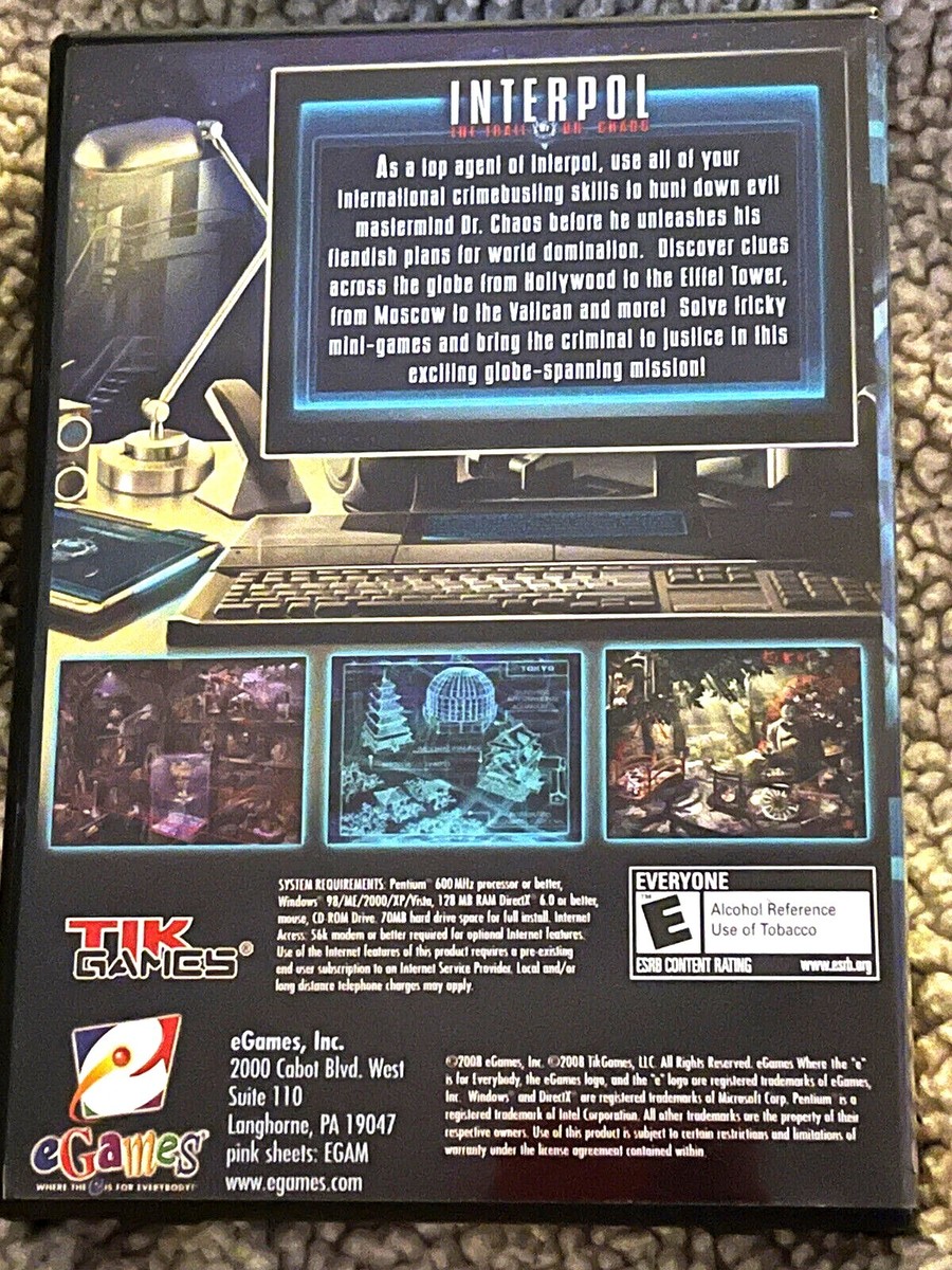 投資の神様　CD-ROM INTERPOL THE TRAIL OF DR CHAOS 2008 PC CD-ROM GAME | eBay