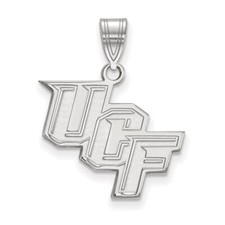 10k White Gold LogoArt University of Central Florida U-C-F Medium Pendant