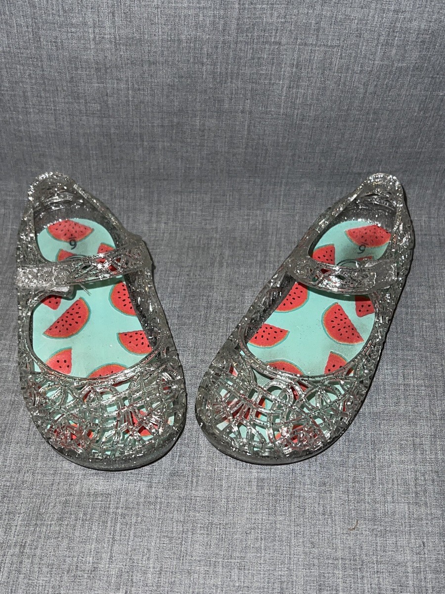 Wonder Nation Toddler Girls Glitter Jelly Shoes~Clear~Size 6
