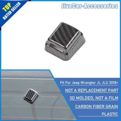 for Jeep Wrangler JL JLU 2018+ Rear Water Wiper Nozzle Cover Trim Decor Carbon