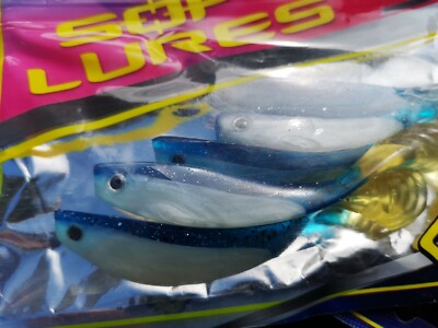 QUANTUM peppered  blue Specialist Gopher Soft Lures 5 x 9cm pike bass cod ling 
