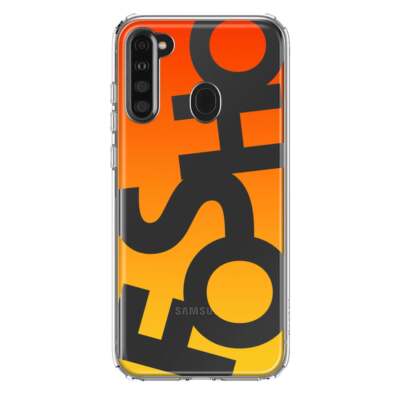 For Samsung Galaxy A21 Shockproof Case Orange Funny Text Quote Fosho