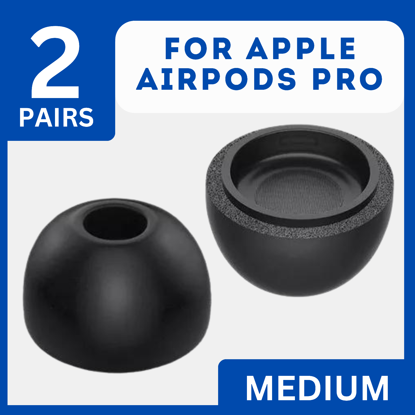 2 Pairs New Replacement Memory Foam Ear Tips for Apple Airpods Pro Size Medium-image