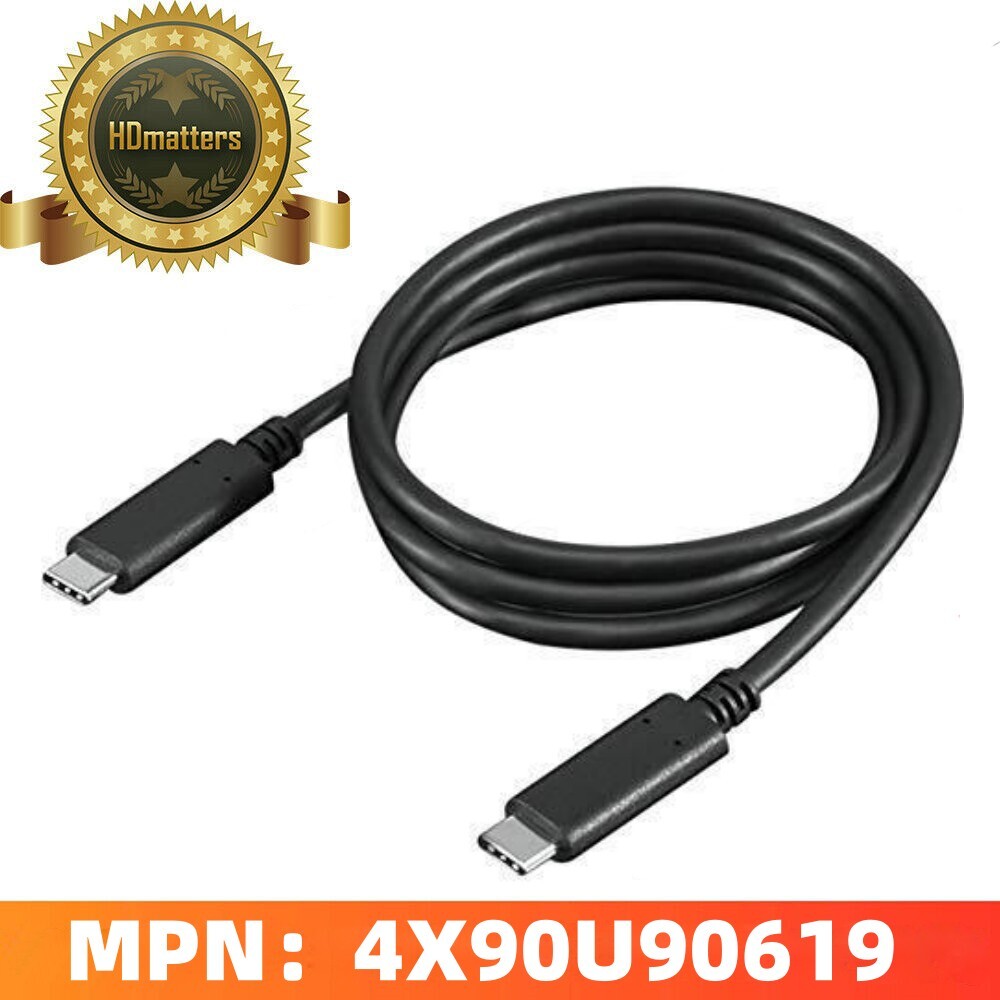 Genuine Lenovo USB-C Cable 1m – 4X90U90619, 60W, 10Gbps For ThinkPad Dock - View #4
