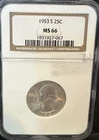 1953-S 25C Silver Washington Quarter - NGC MS66