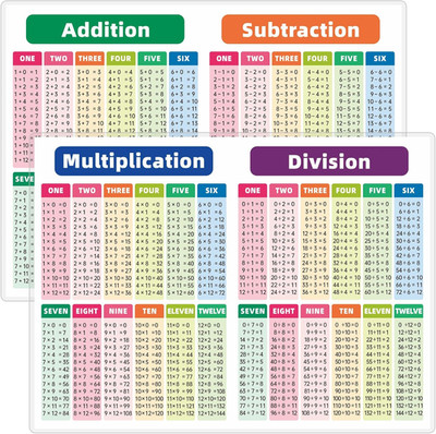 Laminated Multiplication Chart Times Tables Charts, Addition Subtraction Multipl