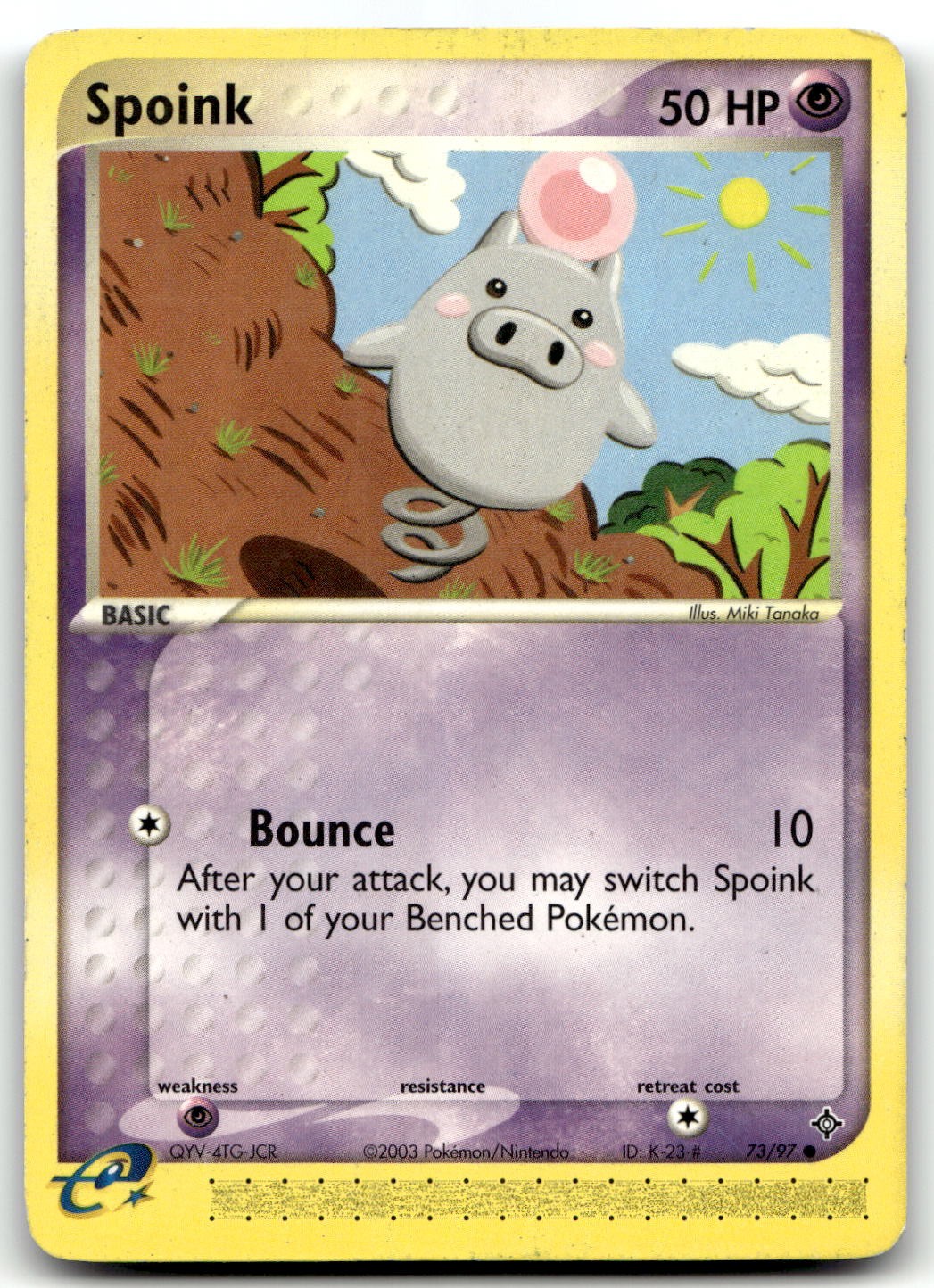 Spoink 73/97 Dragon Common Pokemon TCG MP