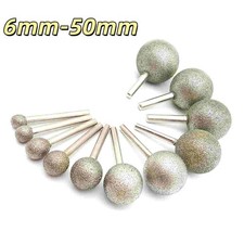 Ball Round Rotary Diamond Burr Drill Bit Grinding Carving 6mm/8mm Shank 6mm-50mm