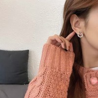 European And American New Pearl Bowknot Zircon Earrings Fashion Light Earrings