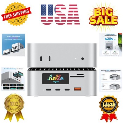 All-in-One Charger Dock for Mac mini M4, Aluminum Mac mini M4 Dock Hub Stand ...