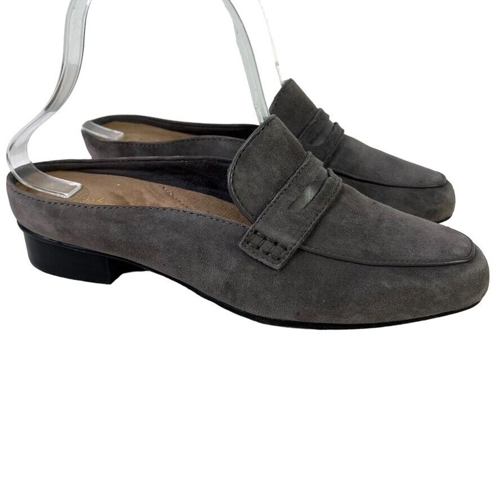 Scarpe mocassino Clarks Artisan donna grigio scamosciato mules penny Keesha Donna 7
