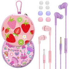 Kids Wired Earbuds with Cute Fairy Tale Case for School