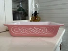 Vintage Pink Scroll Pyrex 575-B Casserole Dish No Lid 2 Quart