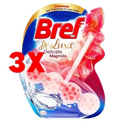 3 X Bref Tavoletta Wc Solida 4 Palline Profumate Water Deluxe Magnolia