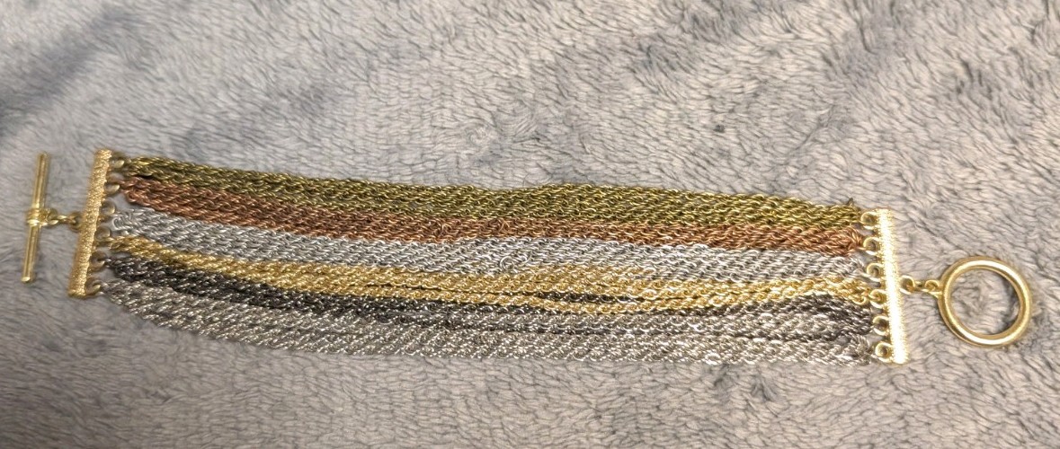 Multicolor  Charm, Bangle, Beaded, Chain Bracelet… - image 2