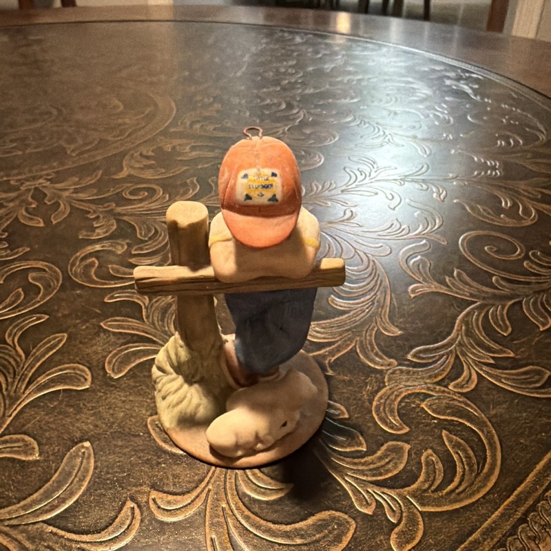 Vintage Boy With Sheep Ornament