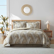 Tommy Bahama - Queen Comforter Set with Shams Bed Skirt, Cotton Reversible Bed