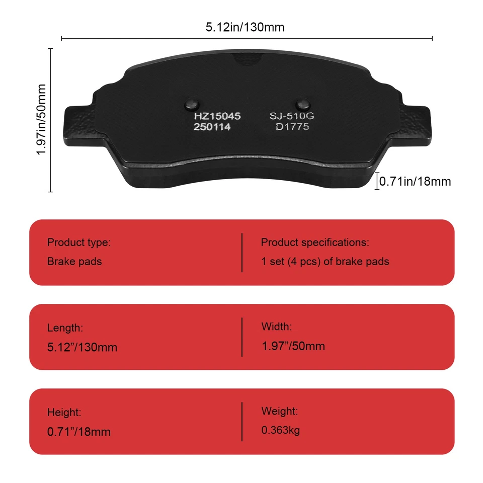 Rear Brake Pads Low Dust for Ford Transit 150 250 350 350HD 2015-2022 All Models - Image 2 of 2