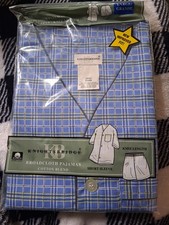 NEW Vintage Knightsbridge Broadcloth Pajamas 2 Piece Set Men's Size Large Plaid