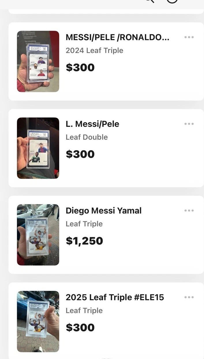 LIONEL MESSI RONALDO PELE CCG 10 2024 LEAF EXCLUSIVE LEGENDS EDITION #ELE-15 283 view 7