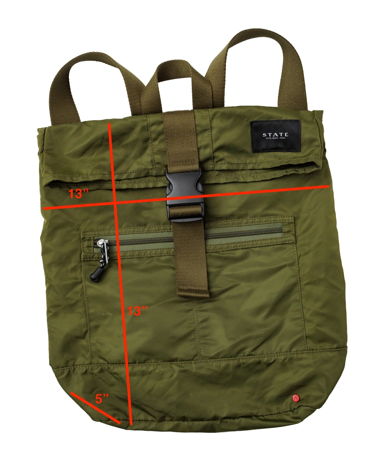 State Backpack Give Back Pack Packable Olive Gree… - image 3