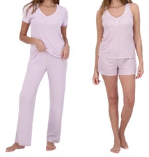 Live2Lounge Women’s 4-piece Pointelle Lounge Set Green,Purple M,L,XL