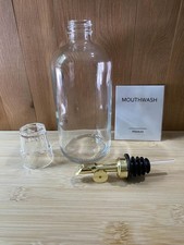 11.8OZ Glass Mouthwash Dispenser for Bathroom with Stainless Clear/350 1