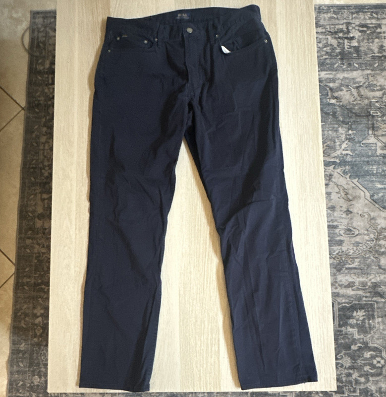 Polo Ralph Lauren Men's Slim Fit Navy Cotton Twill Casual Pants 36x34 Flat Front