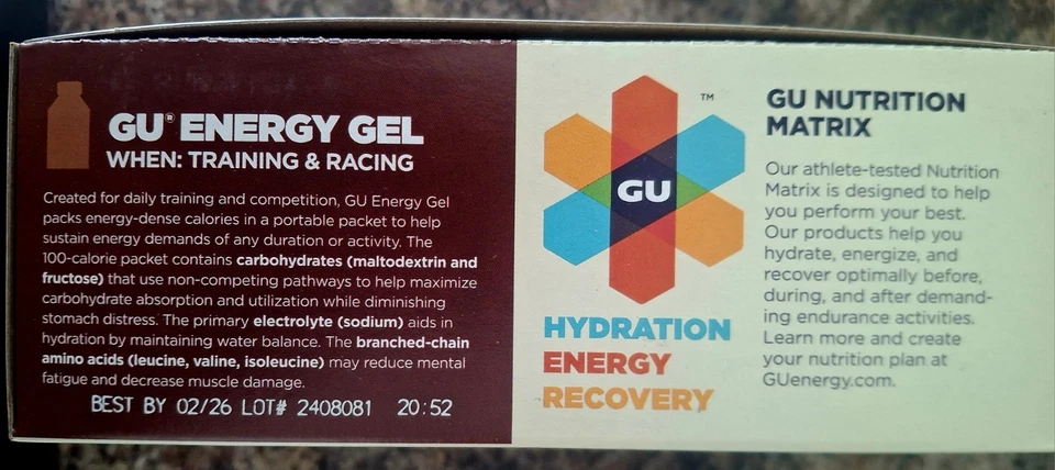 Chocolate Outrage Caffeinated GU Energy Gels 24 Count Box - Image 4 of 4