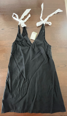 H&M Black White Sleeveless Summer Sun Dress Bow Tie Straps A-Line Size S  ST42 | eBay