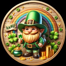 Lucky Leprechaun St Patrick's Day Wreath Sign