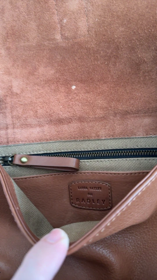 Ограниченный выпуск наплечная сумка через плечо от Laura Bailey X Radley желтовато-коричневый кожаный - Изображение 3 из 4