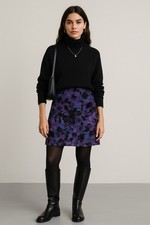 Talbots Velvet Floral Pencil Mini Skirt Office Whimsigoth Preppy Easter Size 8P