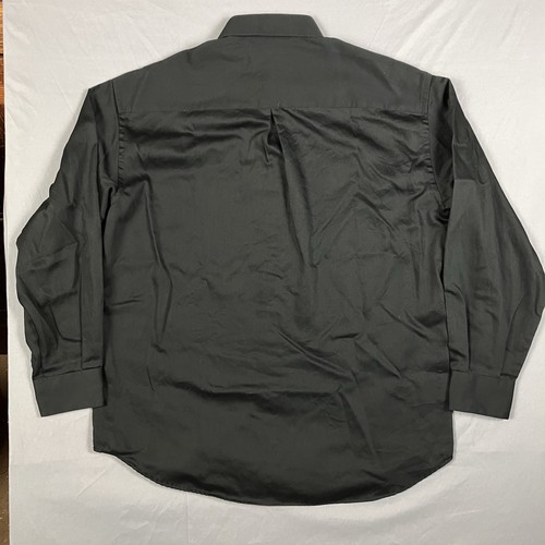 Crazy Horse Shirt Mens 15.5 32/33 Black Casual Pocket Button Up Shirt Sateen - Picture 3 of 9