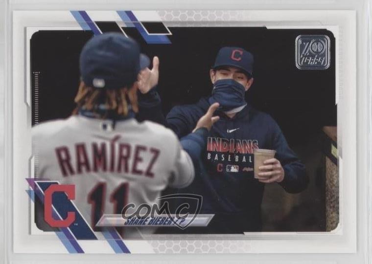 2021 Topps Image Variation SP Image Variation (Horizontal) Shane Bieber #523 a2e