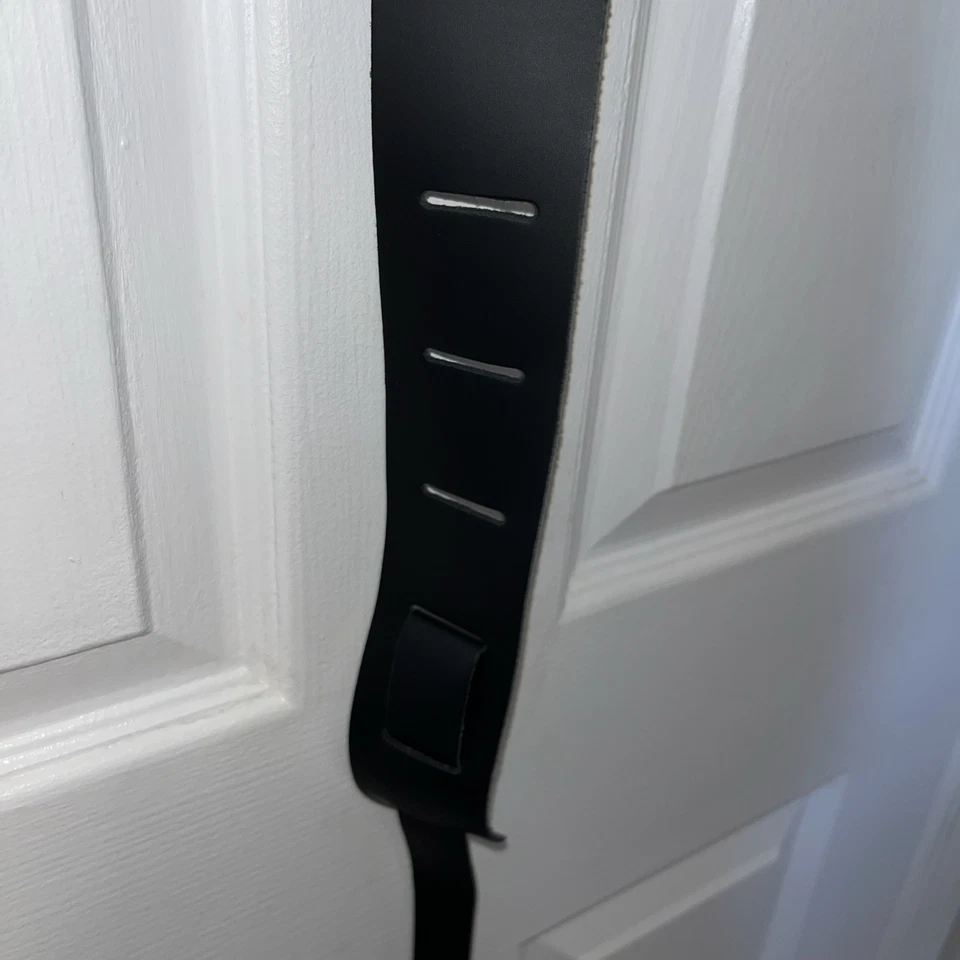 Correa de Guitarra Dobro LS Negra Ls-207 De Colección Hecha en EE. UU. Cuero Genuino Lujo Rara Nueva con Etiquetas Foto 3 de 4