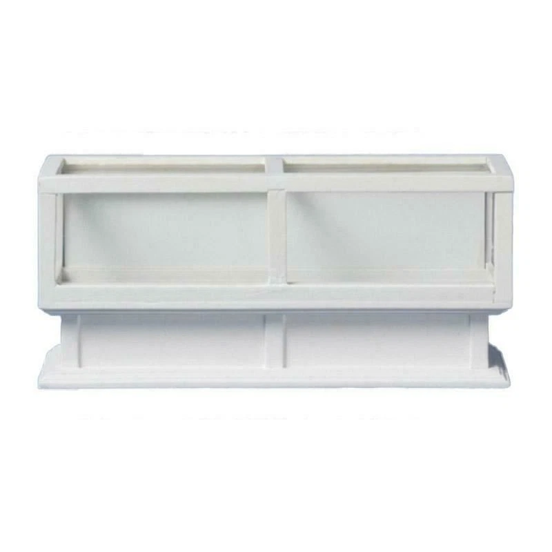 Poupées Maison Bois Blanc Double Étui Vitrine Magasin Compteur Shop Accessoire - Photo 1/4