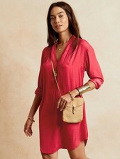 NWT Banana Republic red Dress with tie Petite size PXXS $129