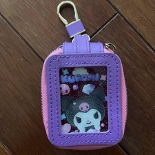 Sanrio Kuromi Window Charm Case, Plush Purple/Pink, Zipper, Card Pocket, Unused